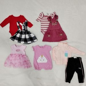 Baby Girl 0-3 Months Carter's, Puma, Kids, and Little Lass Outfits Bundle